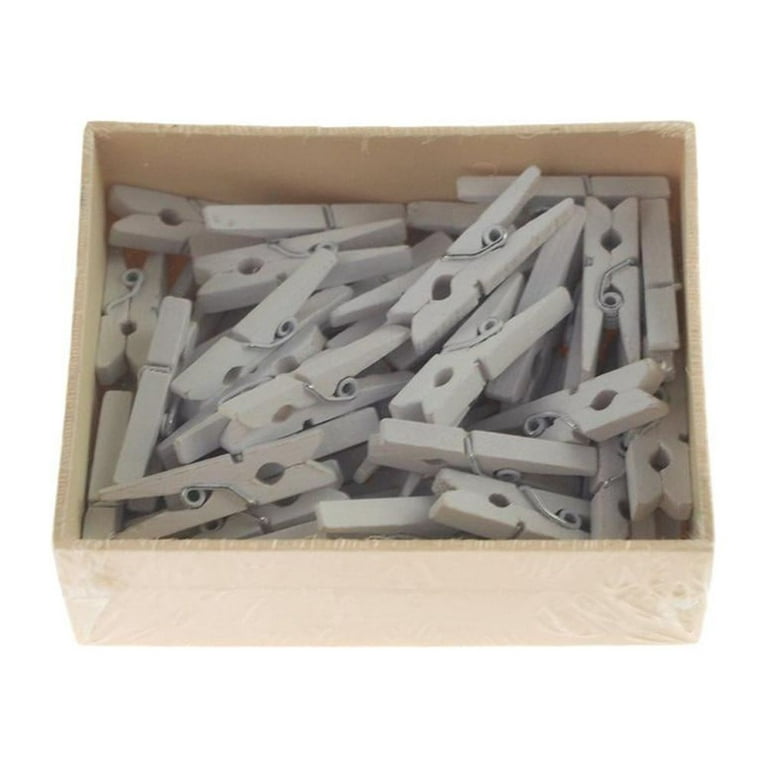 Mini Wooden Clothespins, 1-1/4-Inch, 50-Count, White