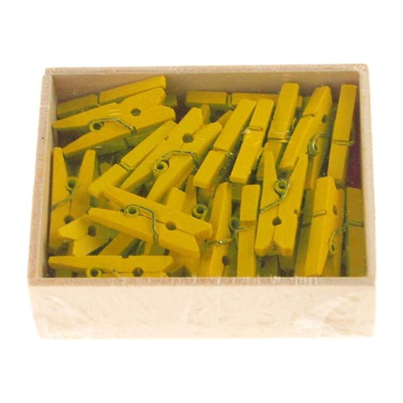 Mini Wooden Clothespins, 1-Inch, 50-Count, Yellow