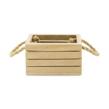 Mini Wooden Crate with Jute Handles