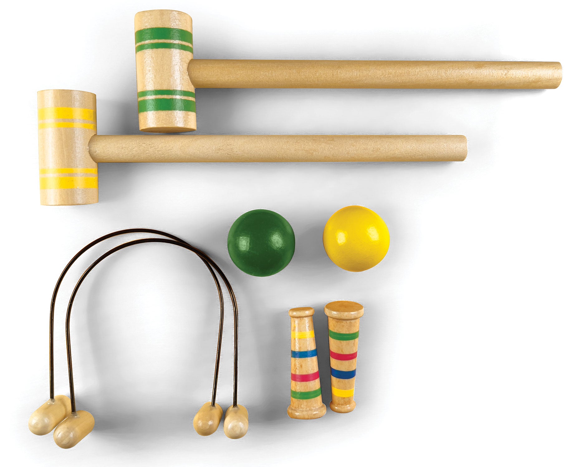 Festnight Set Gioco Croquet In Legno Per 4 Giocatori, Mazze 78 Cm, 4 Palline Colorate, 10 Porte E 2 Picchetti, Per Giardino E Spiaggia, Adatto A Tutte Le Età (3+)