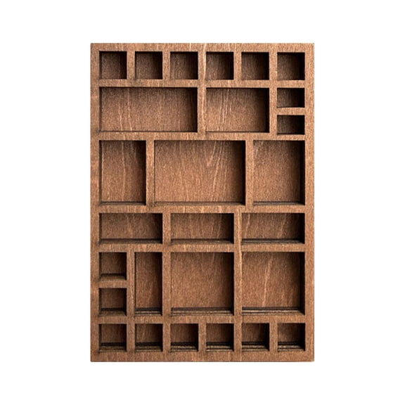 Mini Wooden Display Shelf for Jewelry Storage, Compact Organizer Rack for Small Collectibles, Decorative Wall Mount Ledges for Crystal Specimen and Trinket Showcase 2.7X1.9in