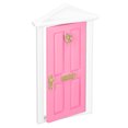 thumbnail image 1 of Mini Wooden Door, Vivid Details Bright Color 1:12 Doll House Fairy Door Birch Material  For Gifts For 1:12 Doll House Light Pink, 1 of 8