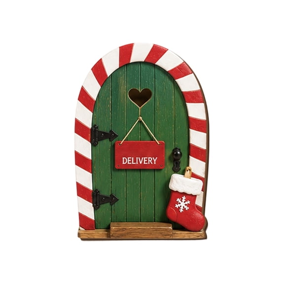 Mini Wooden Elf Fairy Door Christmas Decorations,Christmas Fairy Door For Wall,Whimsical Festive Accent For Xmas Wall Shelf Home Decoration & Holiday Gift