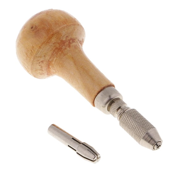 Mini Wooden Handle Pin Hand Drill Rotary Tools For Woodworking Woodcraft Jewelry Model Making Craft 1.0-2.4mm Bits