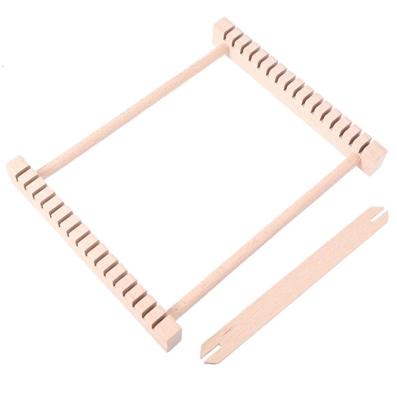 Mini Wooden Knitting Machine Weaving Craft DIY Wool Knitted Handcraft Tool Kids Educational Montessori Toys