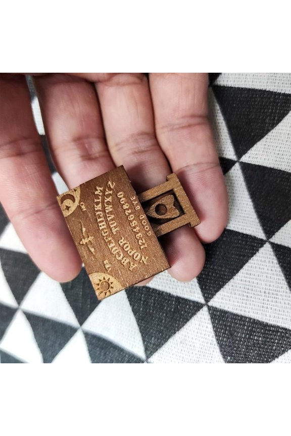 Mini Wooden Ouija Board Pendant - Portable Spirit Board Jewelry, Pocket-Sized Occult Decor for Necklaces, Keychains & Room Accents