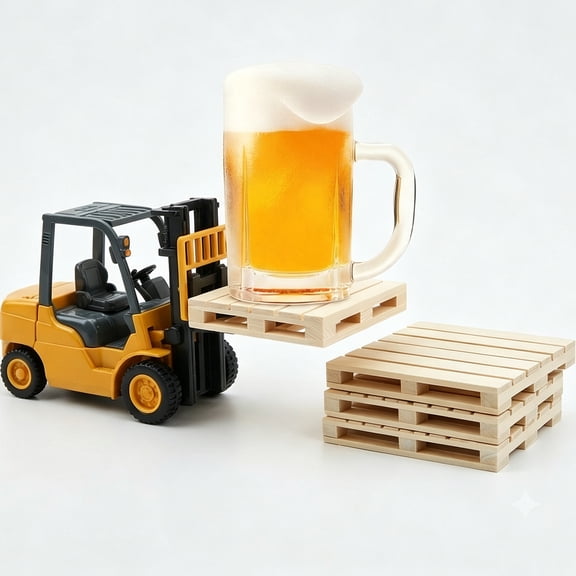 Mini Wooden Pallet Coasters – Rustic 4x4 Inch Drink Coasters for Coffee Table, Desktop & DIY Craft Projects