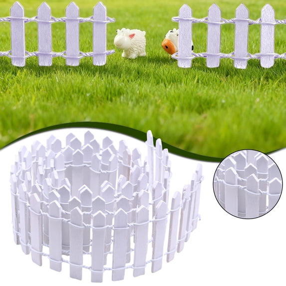 Mini Wooden Picket Fence,35.43" Flexible Garden Fence Edging, Miniature Garden Fence, Dollhouse Decorative Fence, DIY Micro Landscape Ornament, Small Wood Garden Border for Yard Lawn Craft Decoration