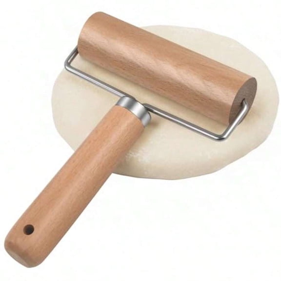 Mini Wooden Rolling Pin with Handle for Dough, Pastry & Pizza - Wood - 1 Count