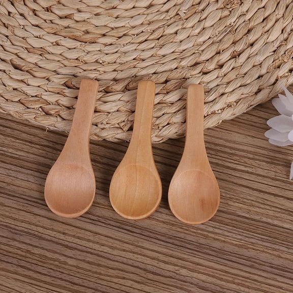 Mini Wooden Spoons Set of 50 Small Natural Wood Teaspoons for Condiments Jams Honey Coffee and Kitchen Use