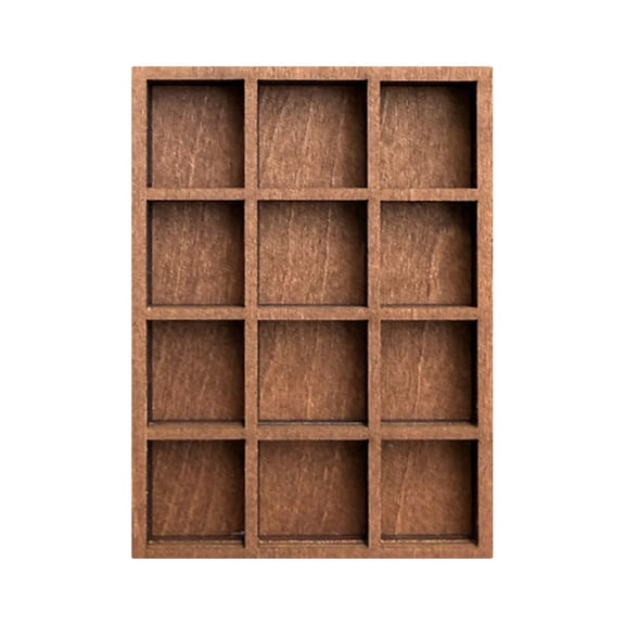 Mini Wooden Storage Divider Ornaments Multi-compartment Display Shelf for Small Collectibles Stones Shells Trinkets 1pack
