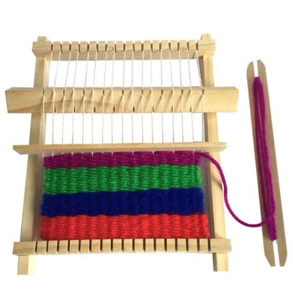 Mini Wooden Weaving Machine, DIY Traditional Wooden Weaving Machine Handmade Knitting Loom Kids Educational Toy