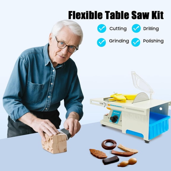 Mini Woodworking Table Saws, 750W Portable Electric Tablesaw Multifunction Lapidary Saw Jewelry Polishing Grinding Machine Table Rock Saw Woodworking Table Saws for Crafts Grinding Jewelry Rock