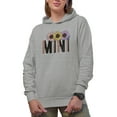 thumbnail image 1 of Mini Word with Retro Sunflower & Leopard Print Art, Mother-To-Daughter Merch Gift, Heather Grey Hooded Sweatshirt or Hoodie, 3XL, 1 of 5