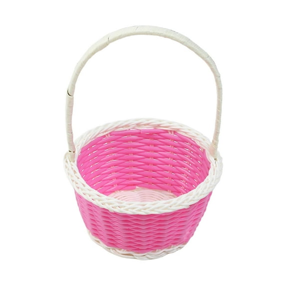 Mini Woven Easter Baskets in Rainbow Colors, Egg Hunt Storage Totes with Handle, Easter Gift Basket, Party Favors and Crafts Decor