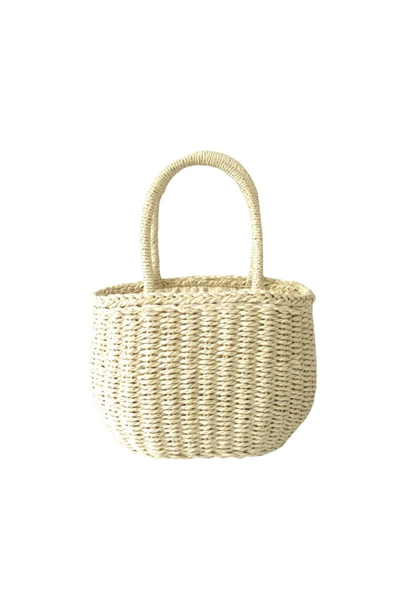 Mini Woven Straw Tote Bag, Handmade Rattan Small Top Handle Handbag, Cute Boho Straw Purse Basket, Lightweight Summer Beach Bag for Women, Vacation, Shopping, Daily Use, Outdoor Activities