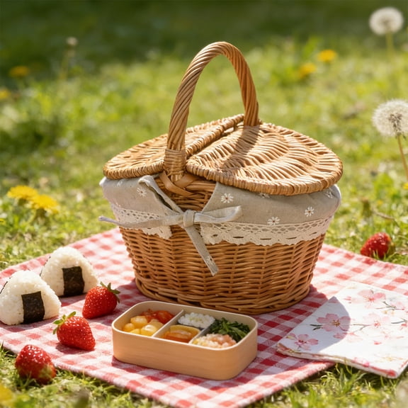 Mini Woven Willow Easter Basket, Handwoven Egg Decor Storage Basket, Portable Gift Flower Basket, Small Handheld Basket for Easter Party Gift Decoration