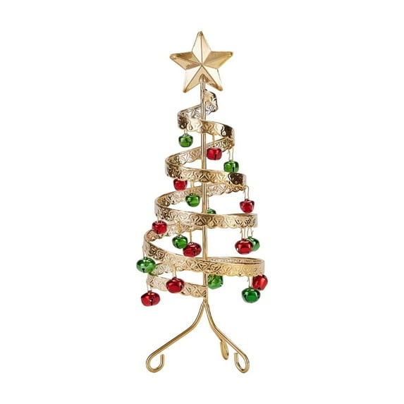 Mini Wrought Iron Christmas Bell Tree, 1 Piece Mini Desktop Christmas Decoration, Window Display And Party Christmas Ornament