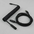 thumbnail image 1 of Mini XLR USB to Type-C Coiled Paracorded Cable for Mechanical Keyboard Braided USB Keyboard Cord, 1 of 5