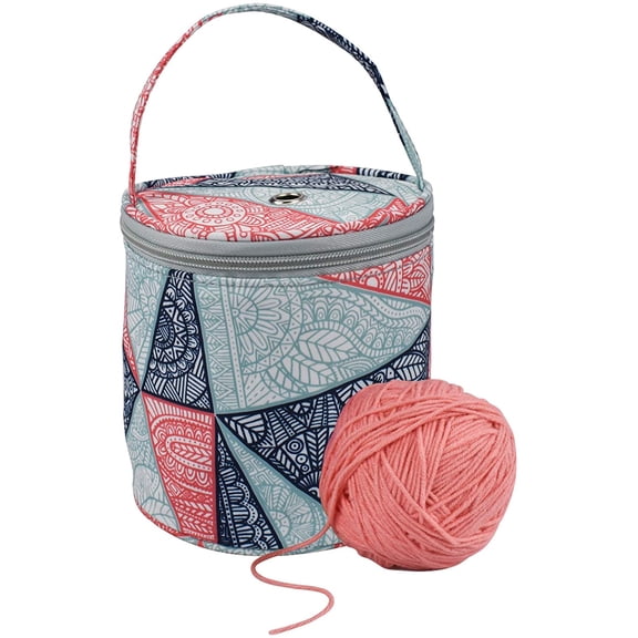 Mini Yarn Bag Yarns Drum Small Knitting Bag Yarn Storage Bag for Store Crochet Hooks Unfinished Project and Skein of Yarn Great for Knitting On The Go and Travel