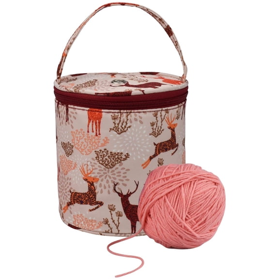 Mini Yarn Bag Yarns Drum Small Knitting Bag Yarn Storage Bag for Store Crochet Hooks Unfinished Project and Skein of Yarn