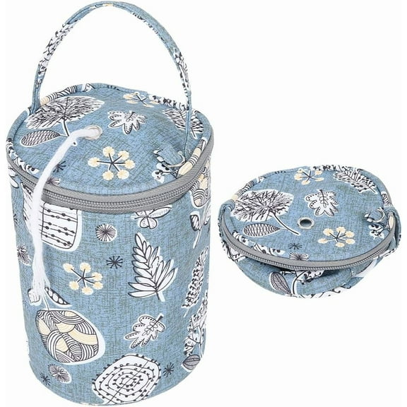 Mini Yarn Storage Bags Light Steel Blue Small Yarn Bag with Holes Portable Yarn Storage Case Mini Project Organizer Crochet Thread Sewing Accessories for DIY