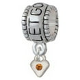 thumbnail image 1 of Mini Yellow Birthday Crystal Heart - Let Go Let God Charm Bead, 1 of 1
