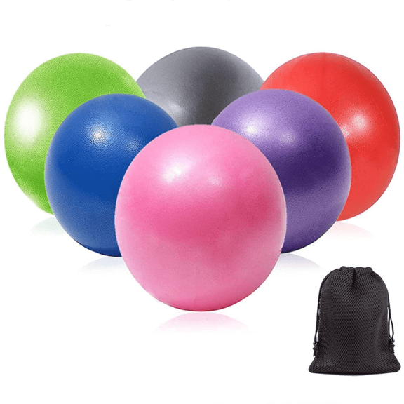Mini Yoga Balls 9 Inch Exercise Pilates Balance Barre Equipment for Home Stability Squishy Training PhysicalCore Training(6 PCS)