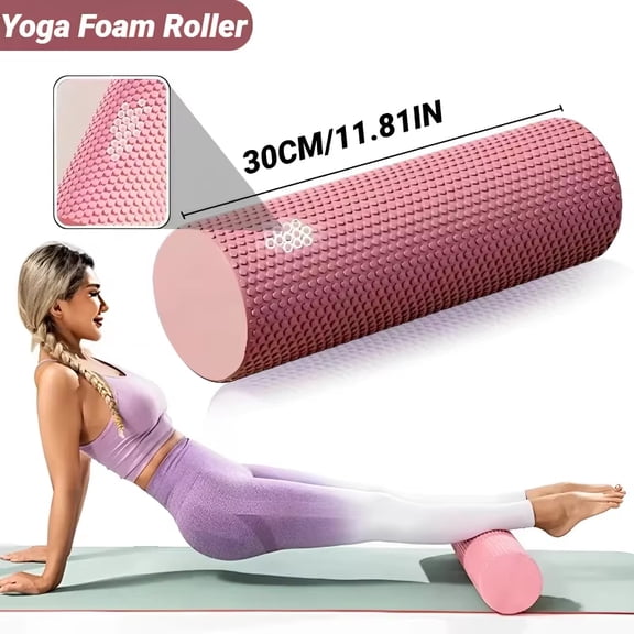Mini Yoga Roller,Round EVA Foam Cylinder for Pilates & Enhanced Home Workouts