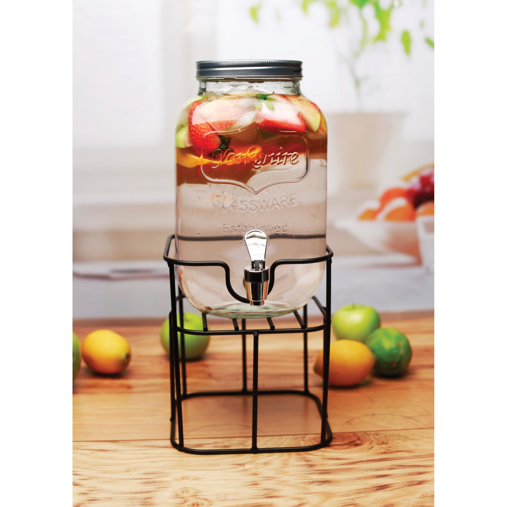 Circleware Barrel Shaped Glass Beverage Dispenser with Lid, Sun Tea Jar  with Spigot Kitchen Entertainment Glassware Drink Water Pitcher for Juice,  Wine, Kombucha and Cold Drinks, Clear, Huge 3.14 Gall - ShopStyle
