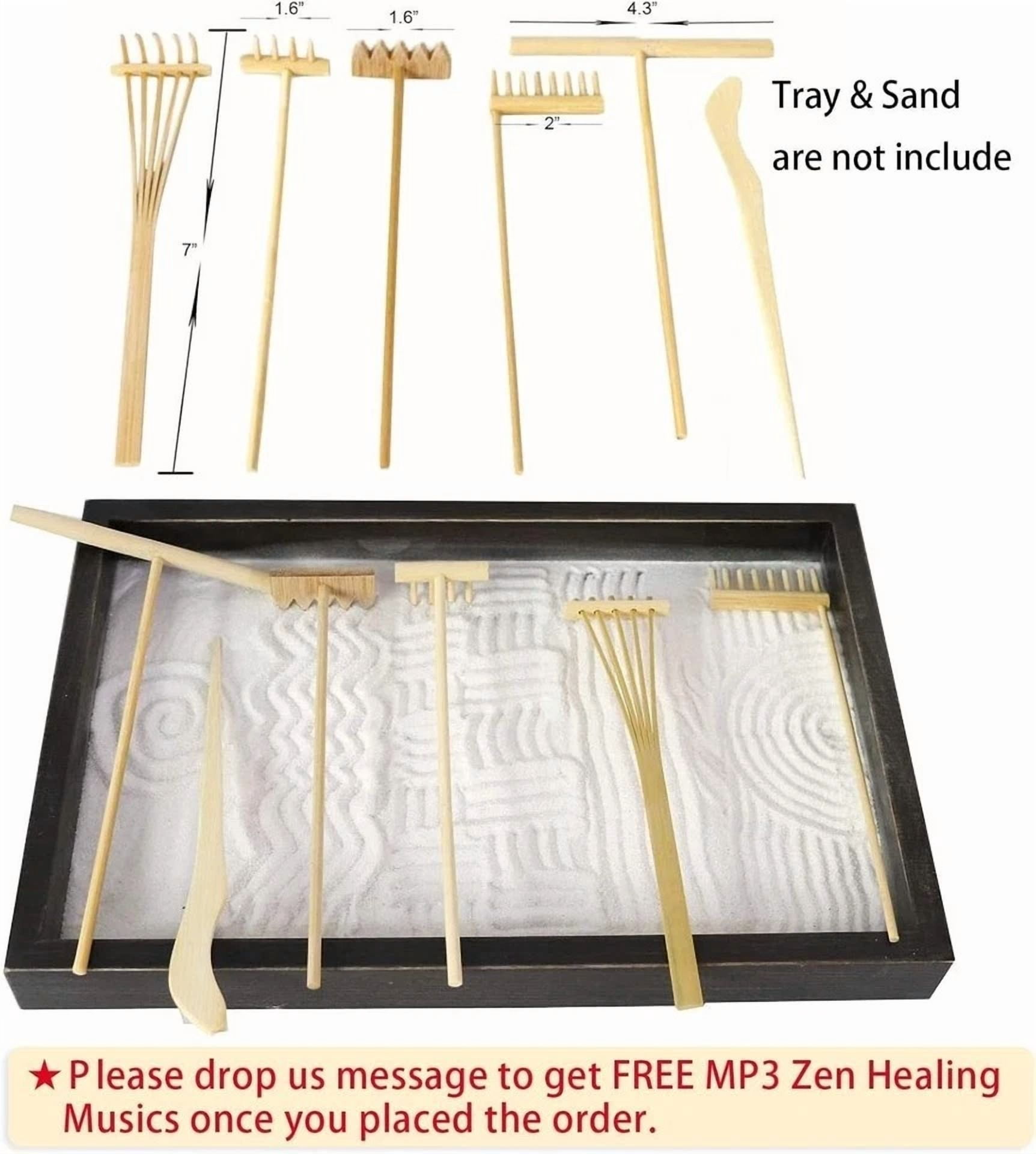 Mini Zen Garden Rake Tool - Tabletop Meditation Rock Sand Garden Kits ...