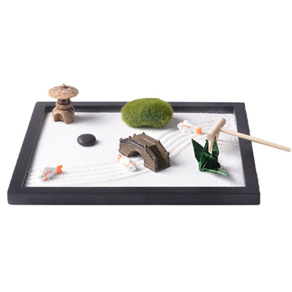 Desk Sand Rake Mini Zenes Garden Japanese Zenes Sand Garden for Desk with Rakes,Stand ...