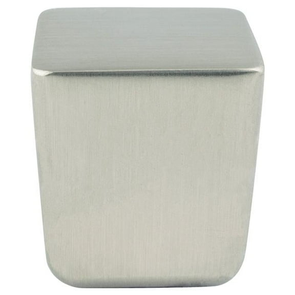 Mini Zinc Square Knob, Brushed Nickel - Large