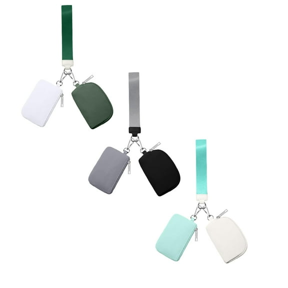 Mini Zip Around Wristlet Wallet for Women Double Pocket Wrist Wallet Portable Purse Keychain Handbag Gift for Women Mom Girlfriend Wife Daughter 4/3/2/1PCS