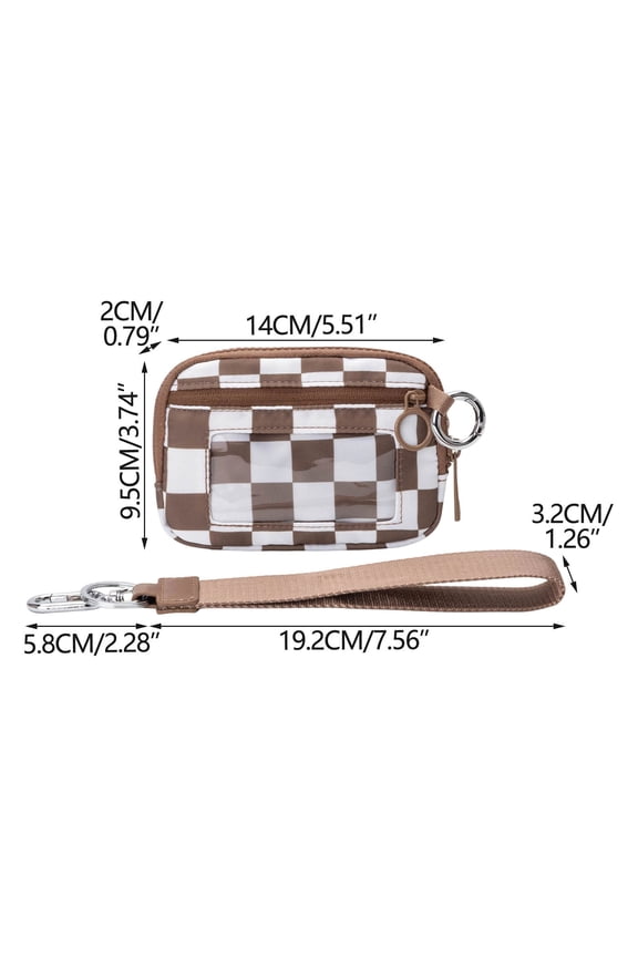 Mini Zip Around Wristlet Wallet for Women Waterproof Detachable Keychain Pouch Wristlet Portable Phone Coin Purse Coin Pocket Solid Print Small Wallet with Key Ring