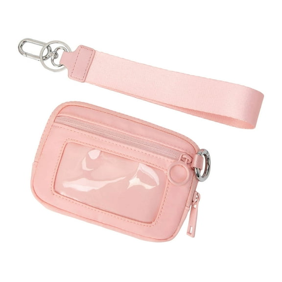 Mini Zip Around Wristlet Wallet for Women Waterproof Detachable Keychain Pouch Wristlet Portable Phone Coin Purse Coin Pocket Solid Print Small Wallet with Key Ring