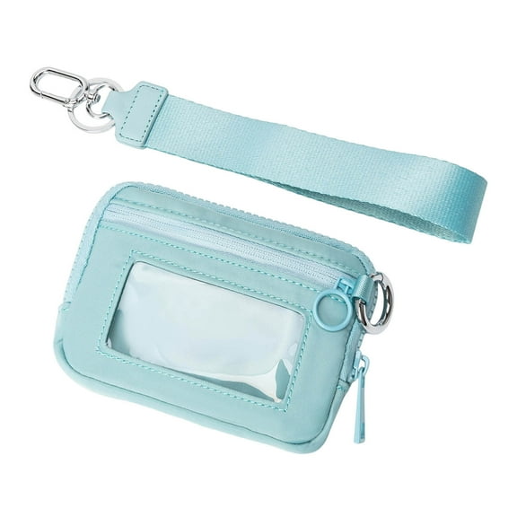 Mini Zip Around Wristlet Wallet for Women Waterproof Detachable Keychain Pouch Wristlet Portable Phone Coin Purse Coin Pocket Solid Print Small Wallet with Key Ring