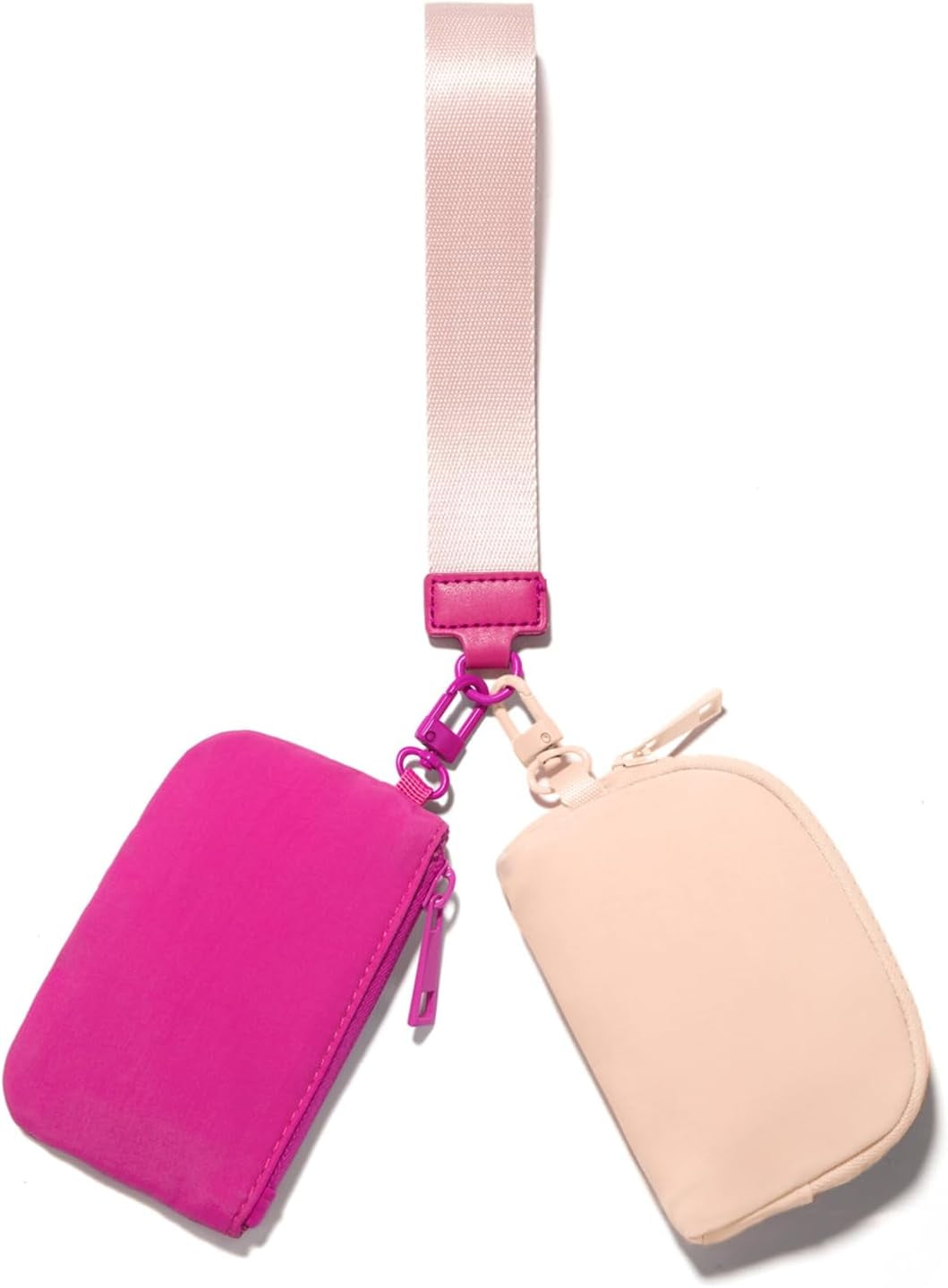 Mini Zip Around Wristlet Wallets Small Portable Dual Pounch Wristlet ...