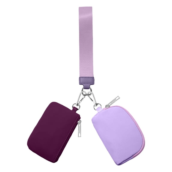 Mini Zip Around Wristlet Wallets for Women Small Portable Purse DualPouch Keychain Wristlet Gifts for Women Travel Outdoors