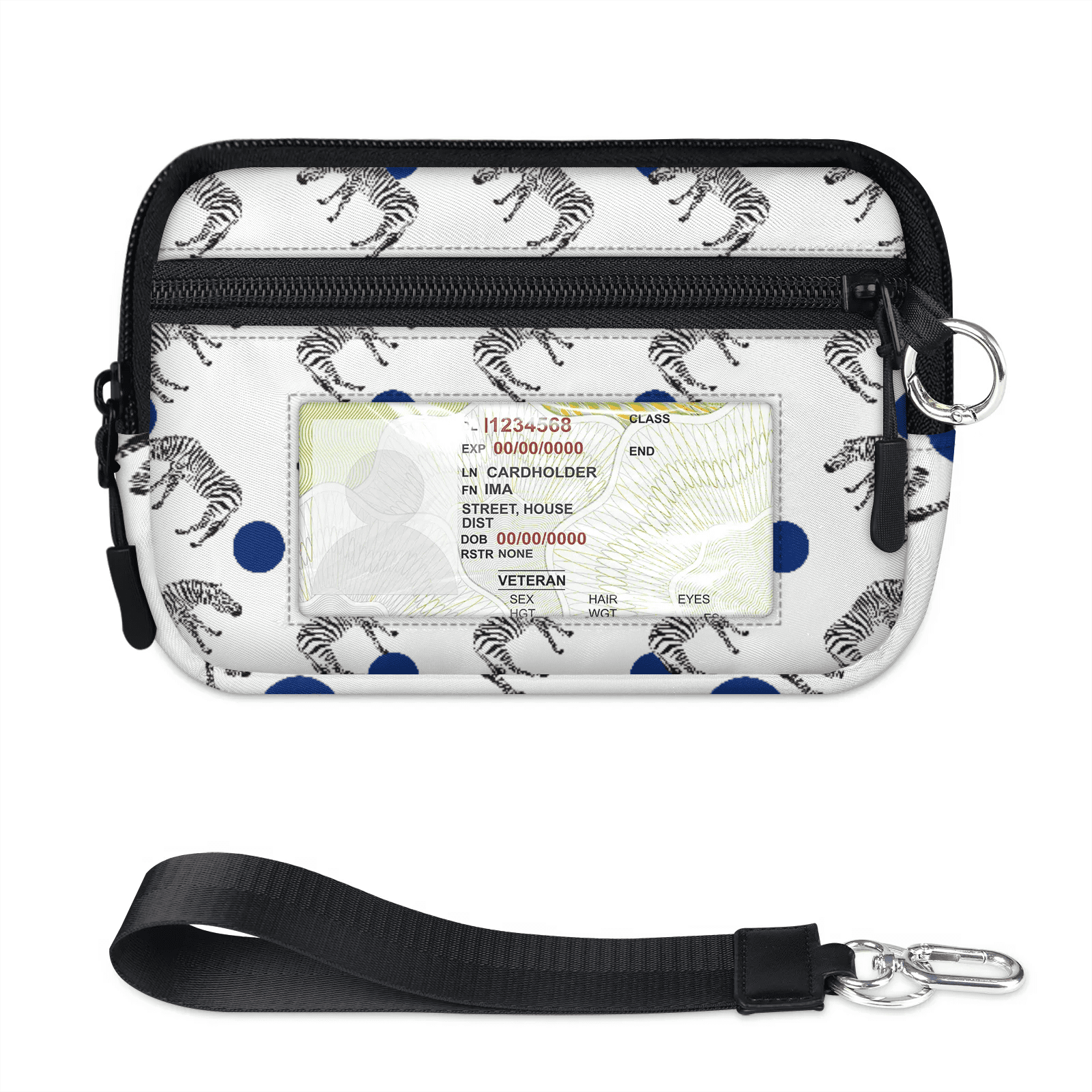 Mini Zip Card Case with ID Window, Wristlet and Keychain Wallet for ...