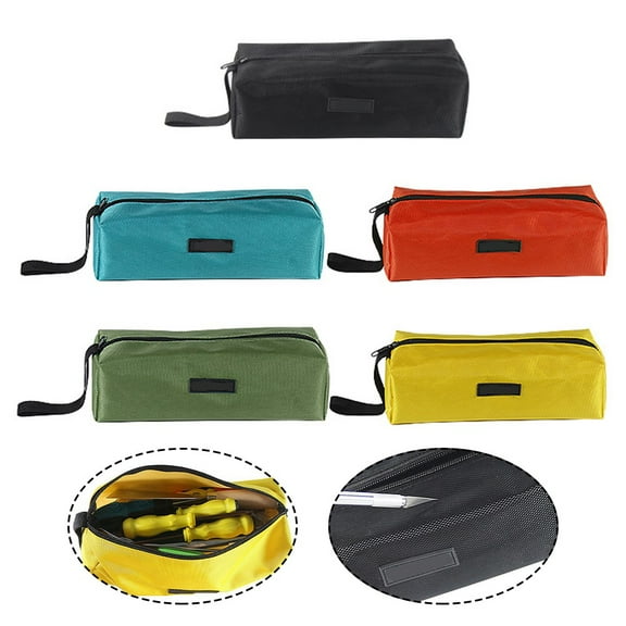 Mini Zip Hand Tool Storage Bag Pouch Waterproof Oxford Cloth Organizer For Screw Mini Tool Bags Kit Tools Packaging Storage Black Smile Home
