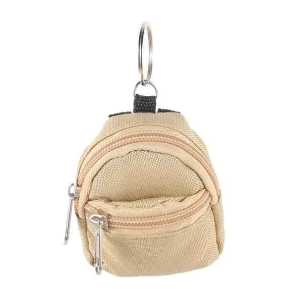 Mini Zipper Backpack,Tiny Backpack Key Purse,Small Cute Wallet,2.95 Inch Mini Backpack Purse Keychain Zipper Change Pouch Bag Pendant,Small Cute Key Holder for Keys, Cards, Accessories,Khaki