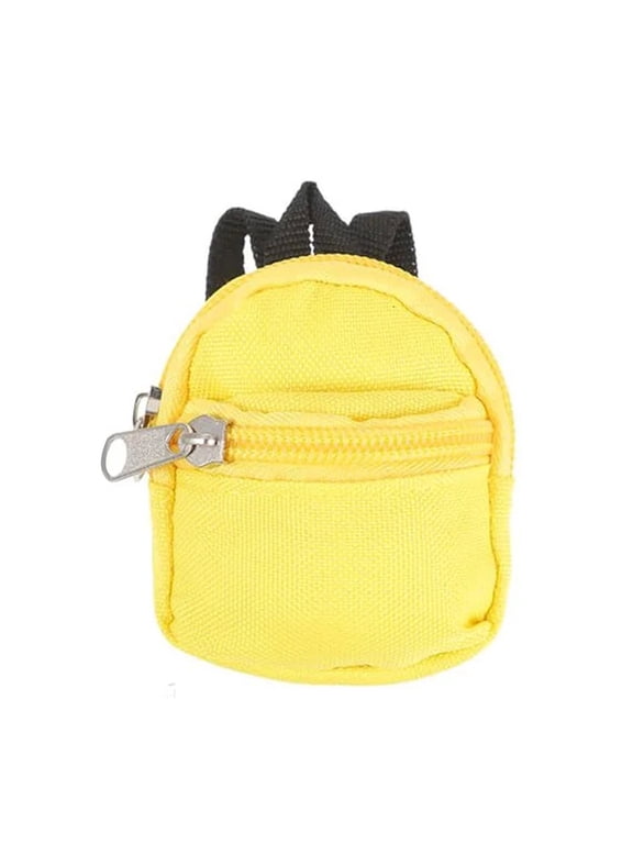 Mini Zipper Backpack,Tiny Backpack Key Purse,Small Cute Wallet,2.95 Inch Mini Backpack Purse Keychain Zipper Change Pouch Bag Pendant,Small Cute Key Holder for Keys, Cards, Accessories,Yellow