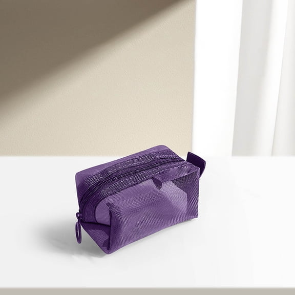 Mini Zipper Mesh Bag 1Pcs Nylon Small Makeup Zipper Mesh Pouch Cosmetic Case Mesh Storage Bags for Earphone, Credit Card