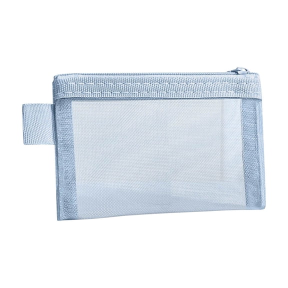 Mini Zipper Mesh Bags,4.3x3 Inch Clear Lightweight Nylon Small Mesh Pouch,Travel Organizer Pouches for Stationery Storage,Coin Purse,Light Small Items,Blue