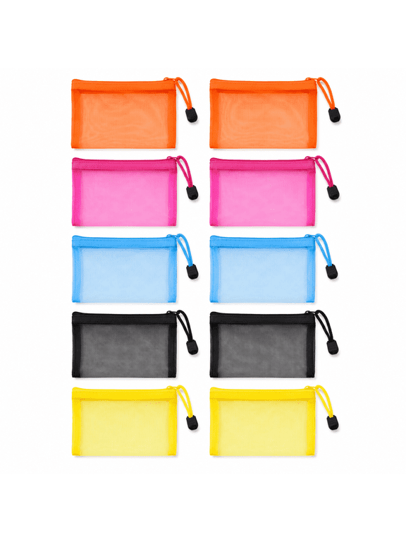 Mini Zipper Mesh Bags, Small Size Pouch for Coin, Beauty, Makeup, and Travel Organization, Assorted Color