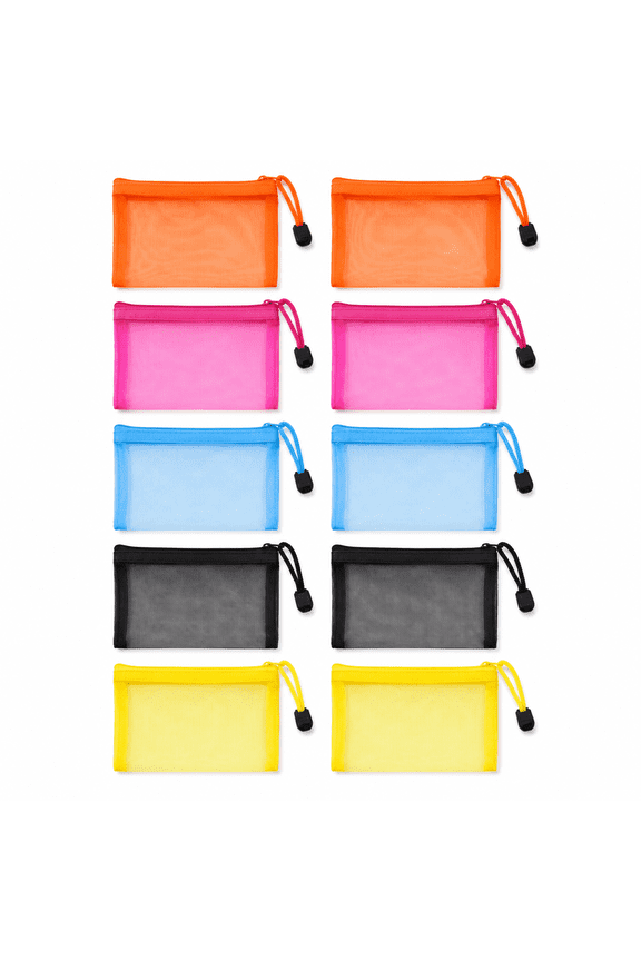 Mini Zipper Mesh Bags, Small Size Pouch for Coin, Beauty, Makeup, and Travel Organization, Assorted Color