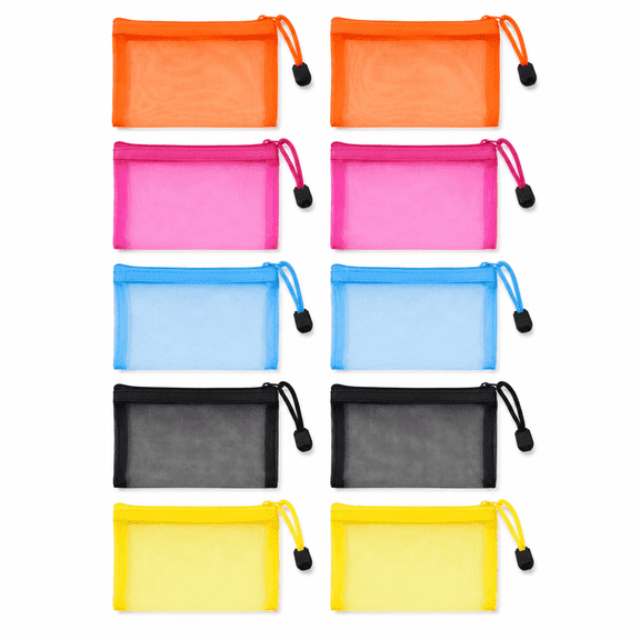 Mini Zipper Mesh Bags, Small Size Pouch for Coin, Beauty, Makeup, and Travel Organization, Assorted Color