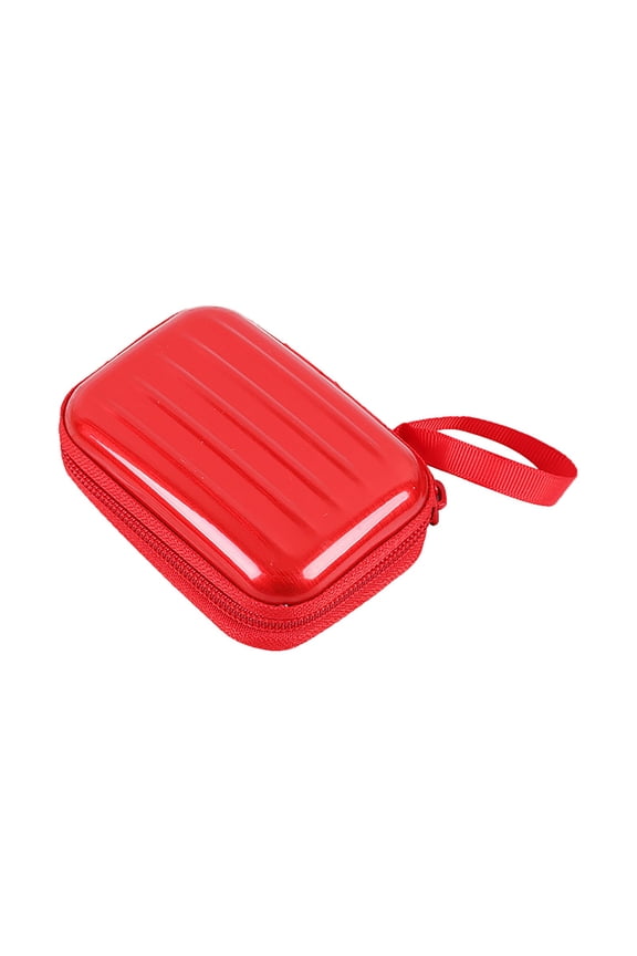 Mini Zipper Pouch, Red Small Travel Organizer Bag for Toiletries, Compact Cosmetic Case for Purse Backpack