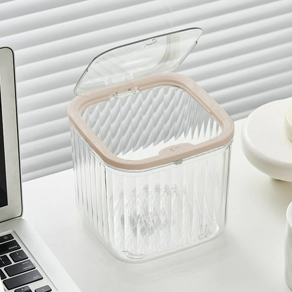 Mini bote de basura de escritorio extravagante para el hogar, la sala de estar, el escritorio, la tapa de la prensa, almacenamiento de artículos varios, botes de basura limpios